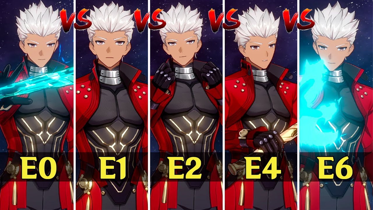 Archer E0 vs E1 vs E2 vs E4 vs E6 in MoC 3.4 - Honkai: Star Rail