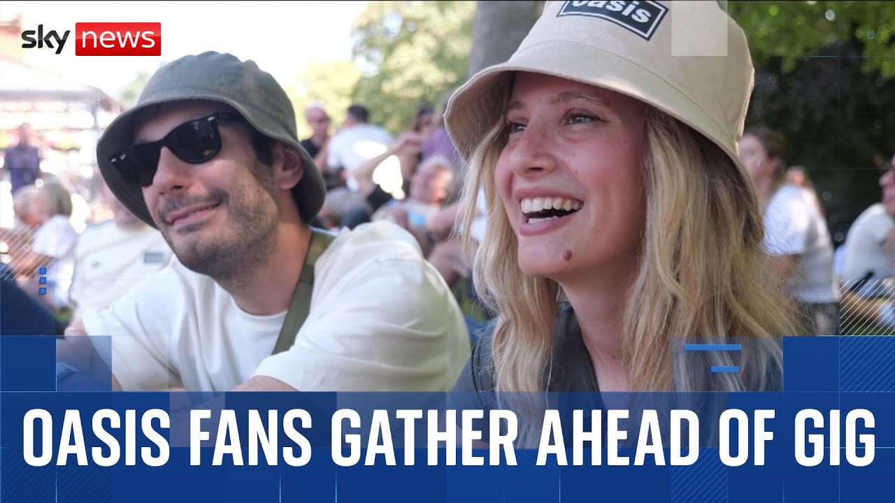Oasis fans gather before homecoming concert at Heaton Park