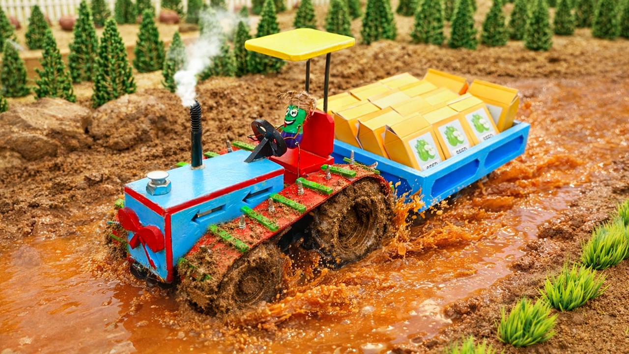TOP Most Creative Off-road Wheel for Tractor on Mud | DIY Plough Blade Farming | HP Mini DIY Tractor