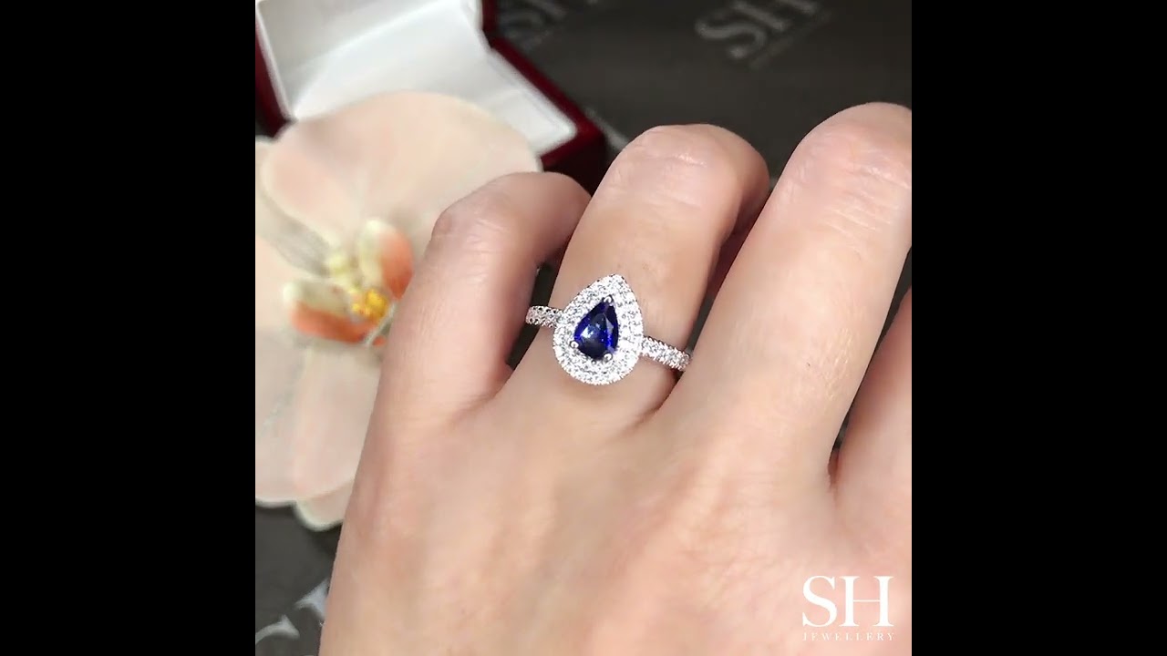 W0875   0 45ct   Sapphire Engagement Ring   SH Jewellery   modelled