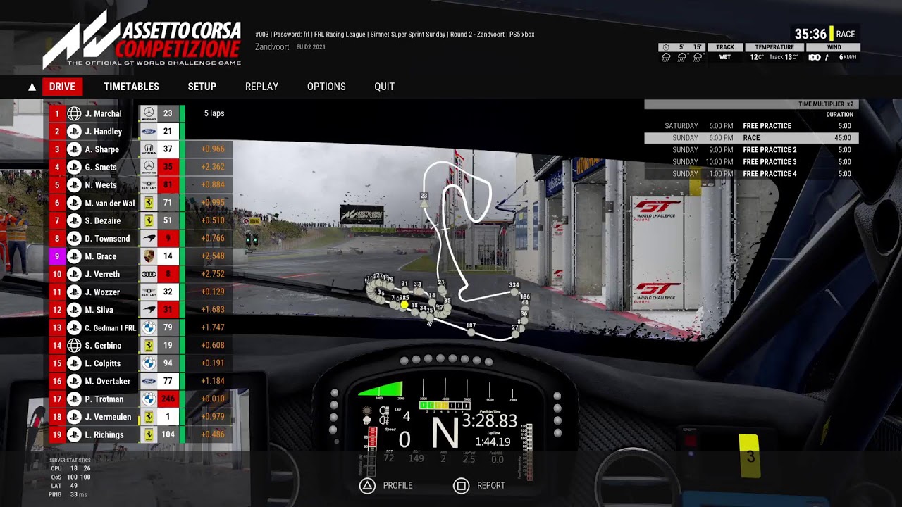 FRL RACING League SIMNET SUPER SUNDAY SPRINT| s20 r2 | ZANDVOORT | ACC CONSOLES |