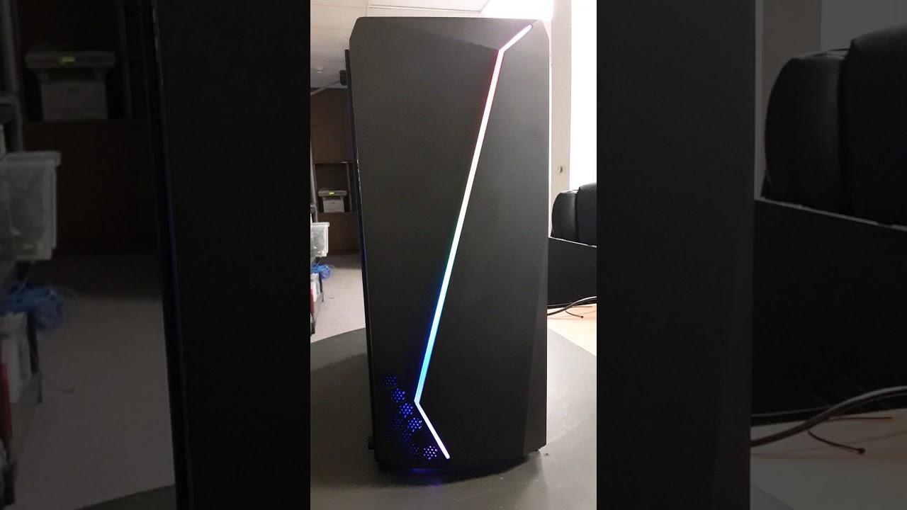 DIYPC S2-BK-RGB Mid Tower Gaming Case | Tempered Glass Side Panel | RGB Front Panel LEDs | NewEgg