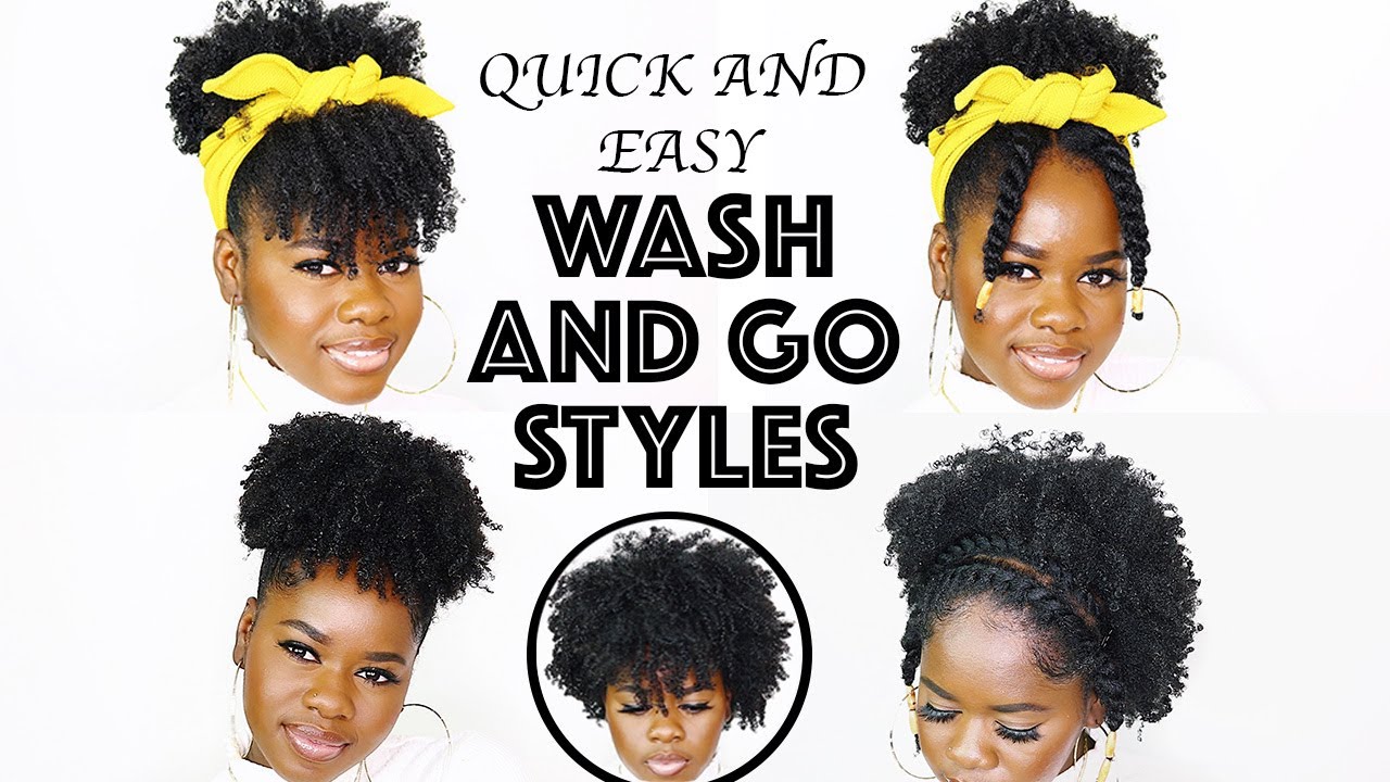 WASH AND GO HAIRSTYLES 2020 | SHORT 4B NATURAL HAIR