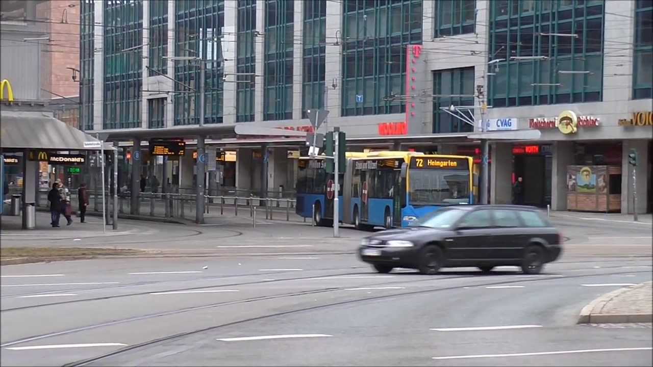 Sonntages an der Zentrallhaltestelle in Chemnitz