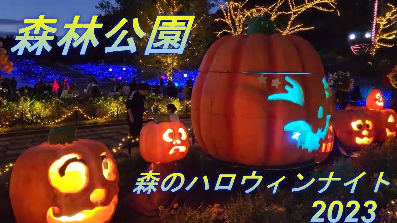 森林公園　森のハロウィンナイト2023　イルミネーションとライトアップの競演