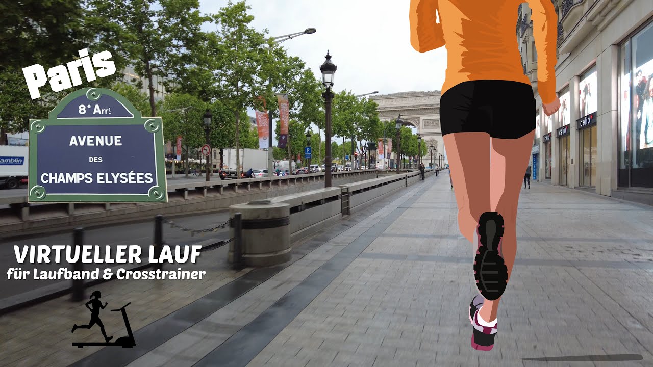 Virtueller Lauf für Laufband und Crosstrainer Workout | Laufband Video | Paris | Intervall Training