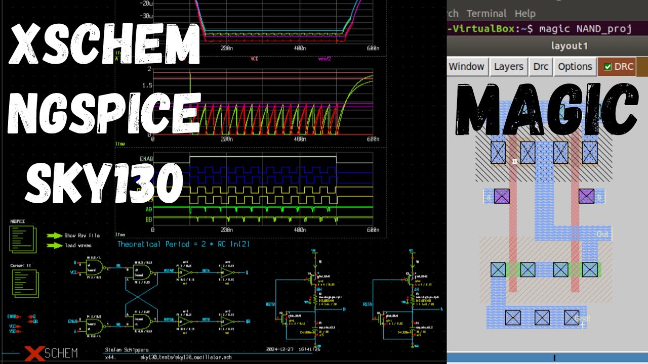 Install Xschem, Magic, Ngspice and Sky130 PDK | Ubuntu on VirtualBox | Open source IC Design