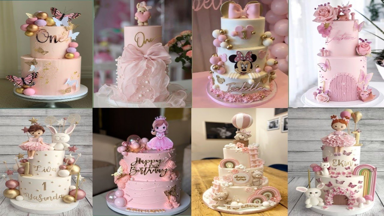 💖 trendy girls 1st birthday cake decoration ideas/ trendy baby girls birthday cakes design/ cakespic