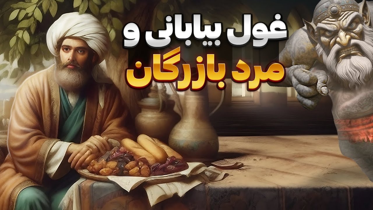 داستان شگفت‌انگیز بازرگان و سه پیرمرد دانا 🌴✨هسته خرما و غول خشمگین 🧞‍♂️