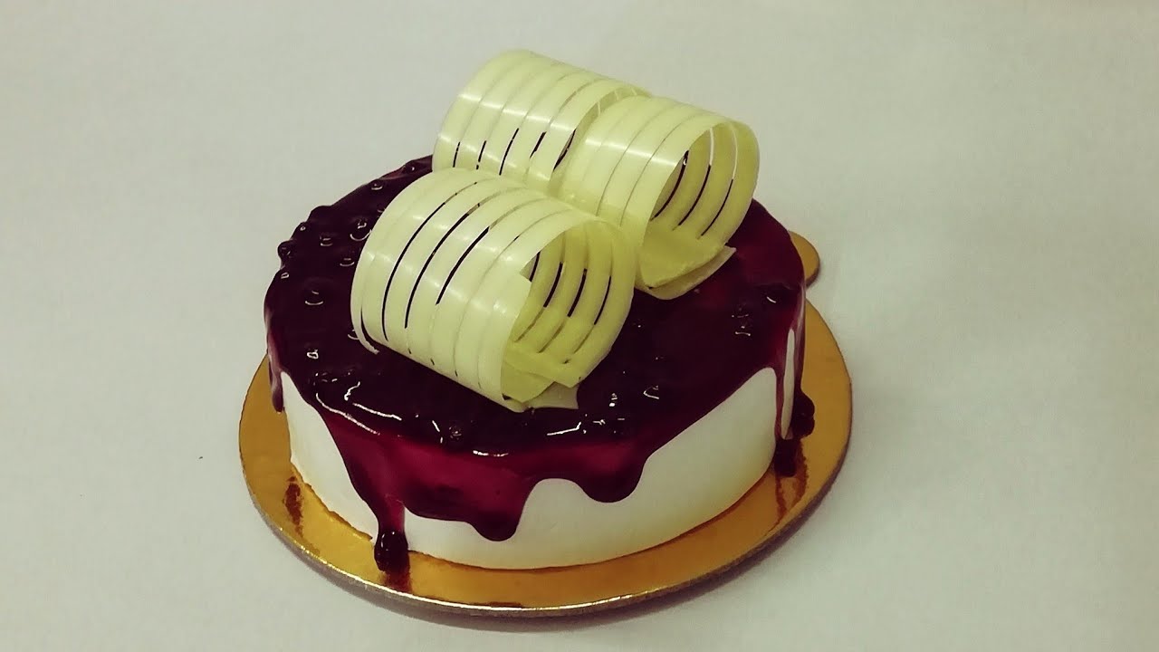 Basic new simple cake design - 41(chocolate garnishing with fruit filling)