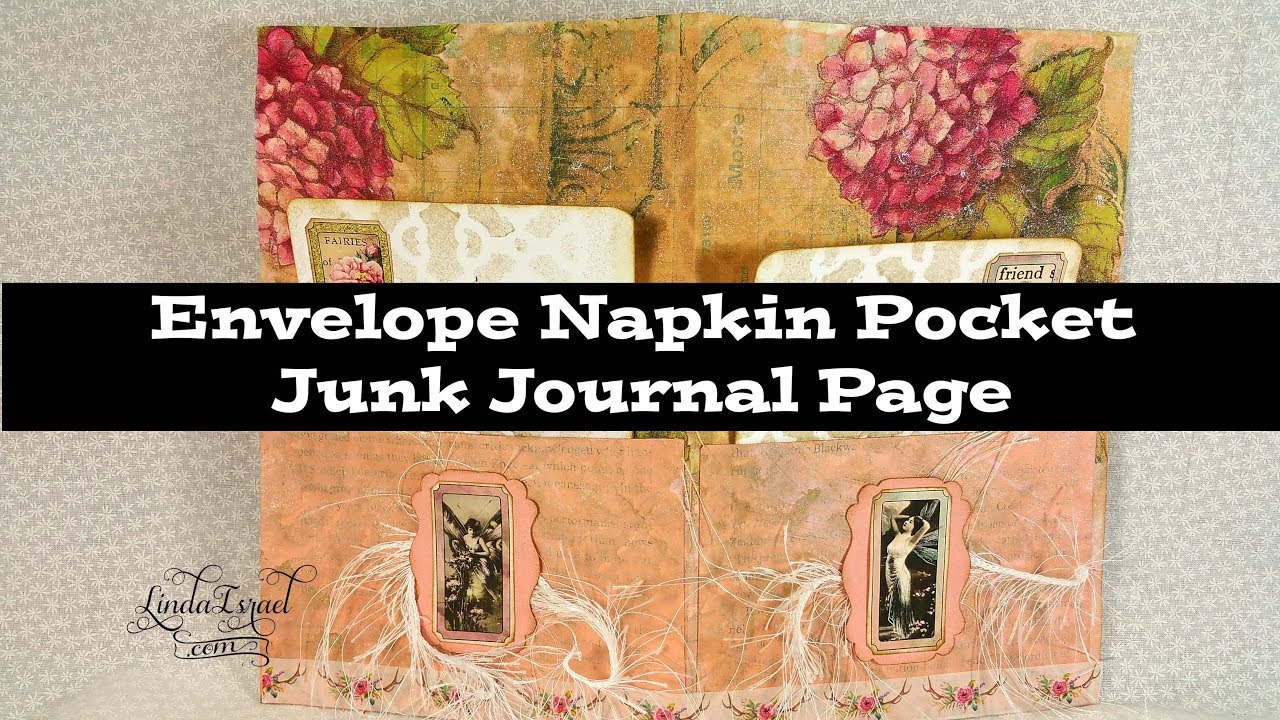 Envelope Napkin Pocket Junk Journal Page Fairy Garden
