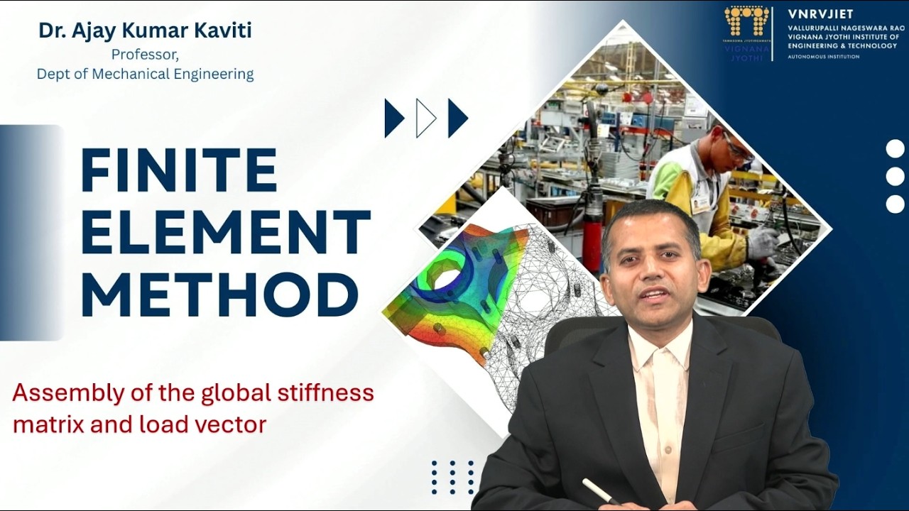 Assembly of the global stiffness matrix and load vector by Dr. Ajay Kumar Kaviti