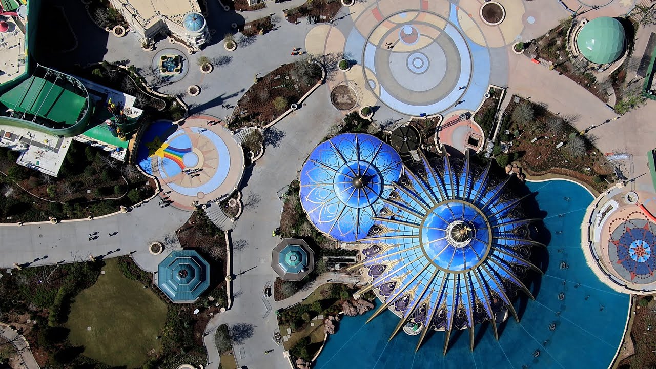 Nearly full circle aerial video of Epic Universe, and more views!