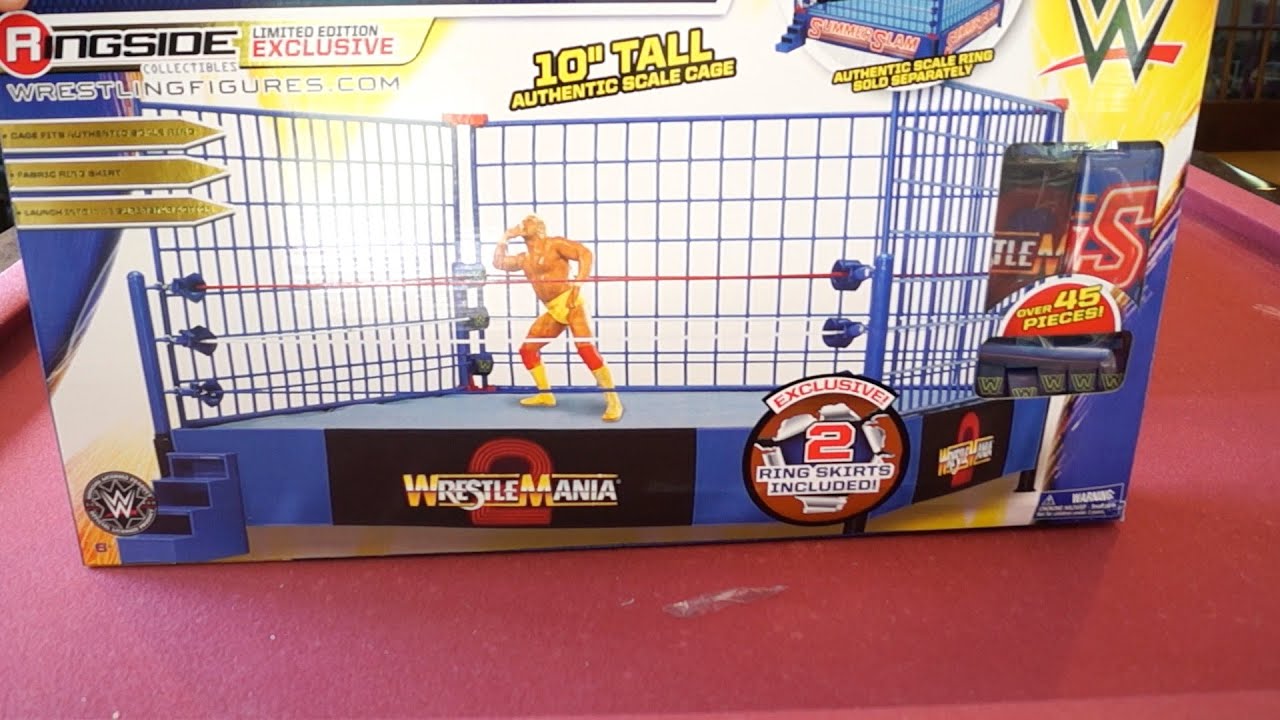 WWE Authentic Scale Ring Classic Blue Cage Ringside Collectibles Unboxing, Construction & Review!!