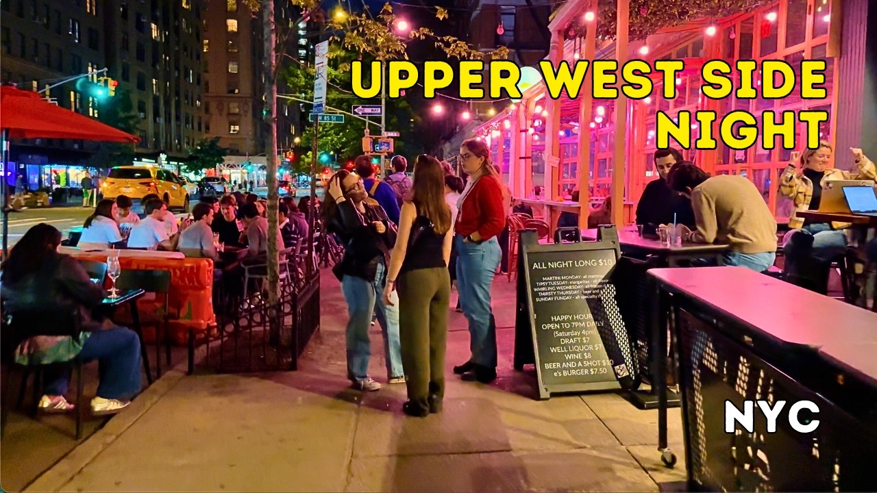 NYC Night Walk: Upper West Side Broadway & Amsterdam Ave (4K)