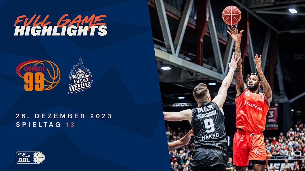 NINERS Chemnitz vs. HAKRO Merlins Crailsheim - Full Game Highlights - Spieltag 13, Saison 23/24