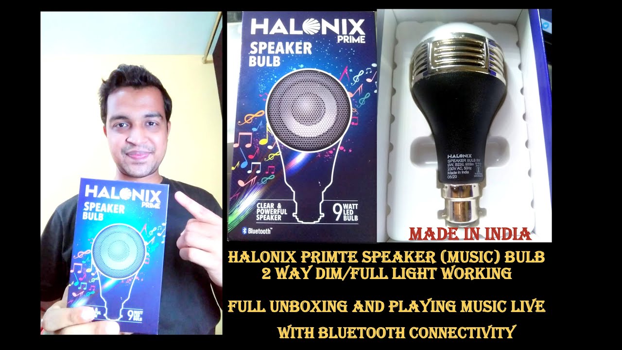 HALONIX MUSIC BULB WORTH RS. 600/- |2 WAY WORKING, BLUETOOTH CONNECT| PLAYING AUDIO LIVE| MUST WATCH