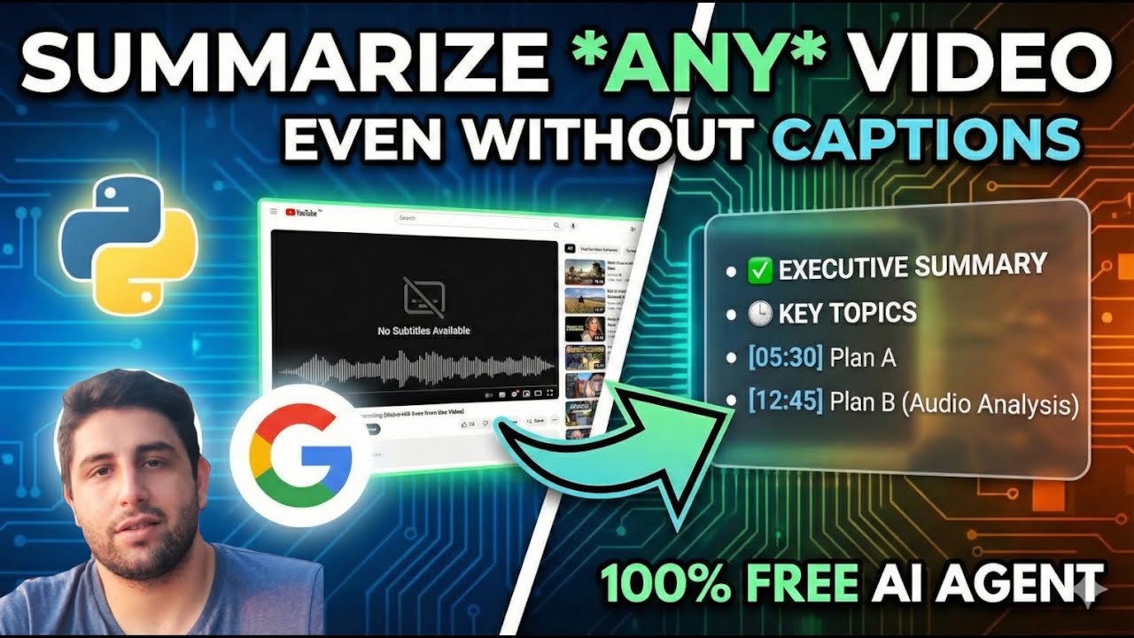 $0 YouTube AI Agent: Summarizes, Timestamps, Keypoints
