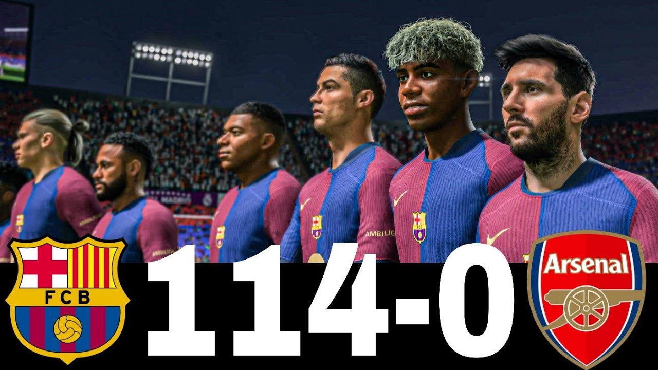 RONALDO MESSI NEYMAR & MBAPPE ALL STARS PLAYING TOGETHER | BARCELONA VS ARSENAL