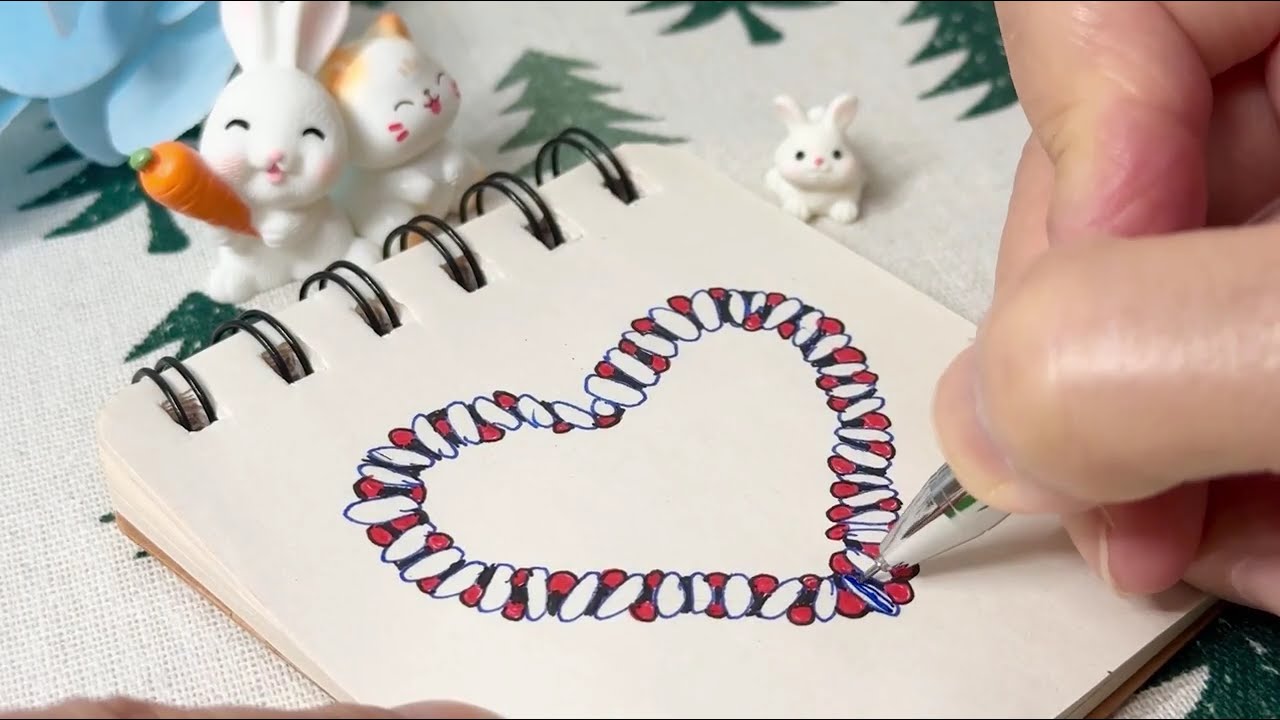 Auntie Doodle - Abstract Geometric Heart Doodle | Relaxing Drawing Process