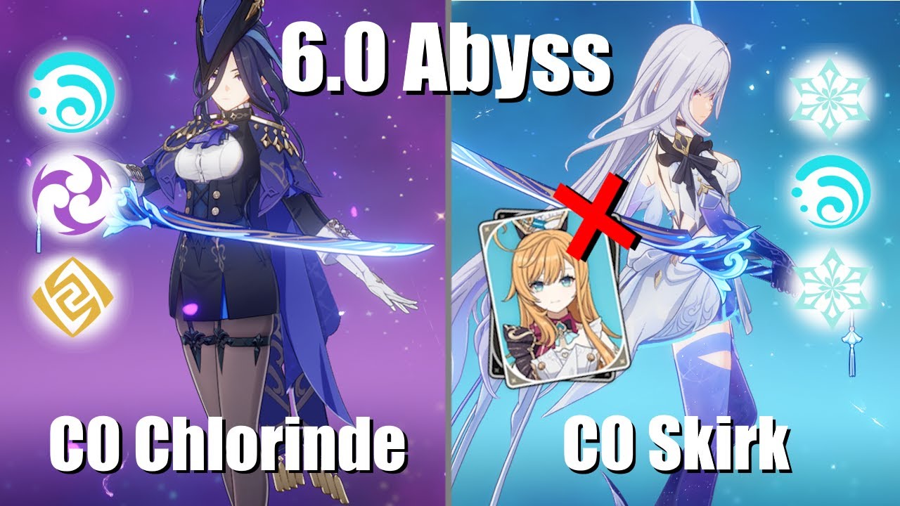 Chlorinde Lunar-Charged and Skirk Freeze (no Escoffier) | 6.0 Abyss (Genshin)
