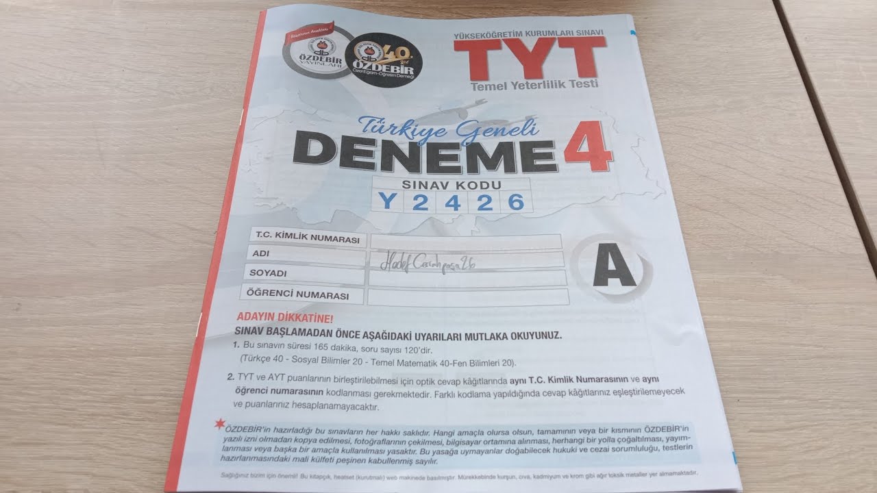 ÖZDEBİR TG TYT DENEME-4 YORUMUM  #yks2026 #tyt 
