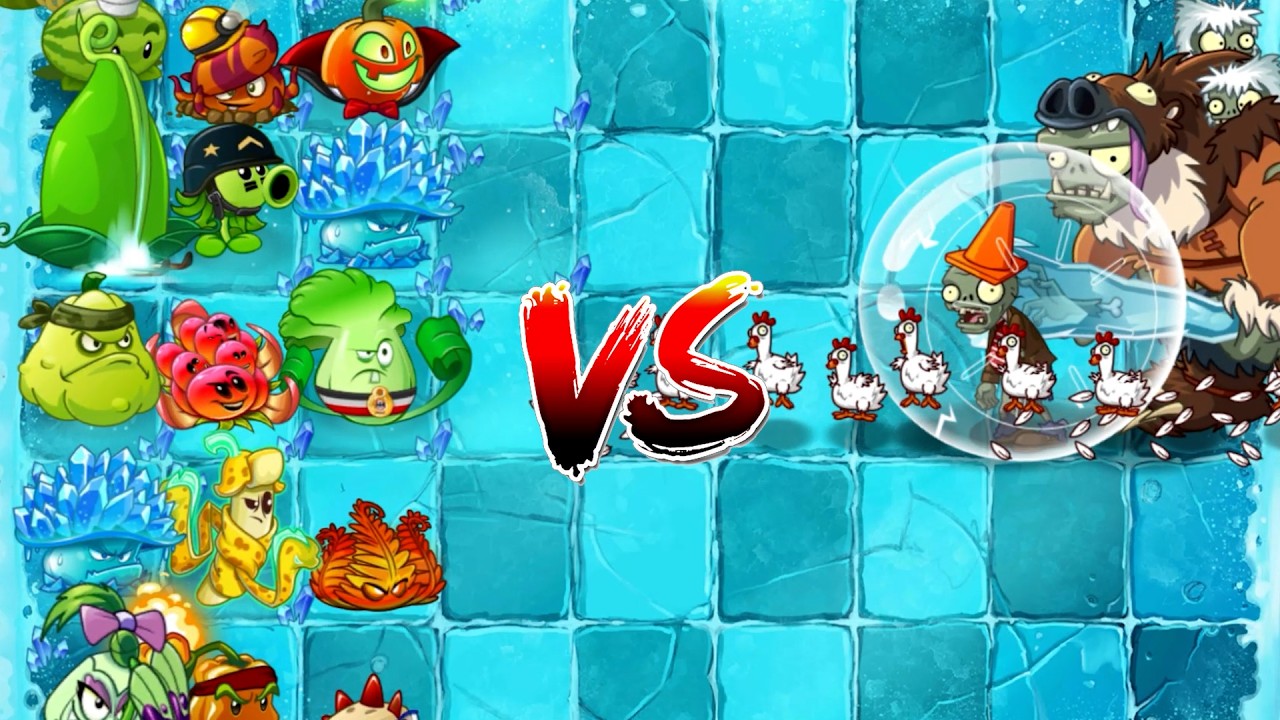 PvZ 2 - Random Team plant Vs  Chicken & Conehead Ball Zombies -Which side will win? #plantsvszombies