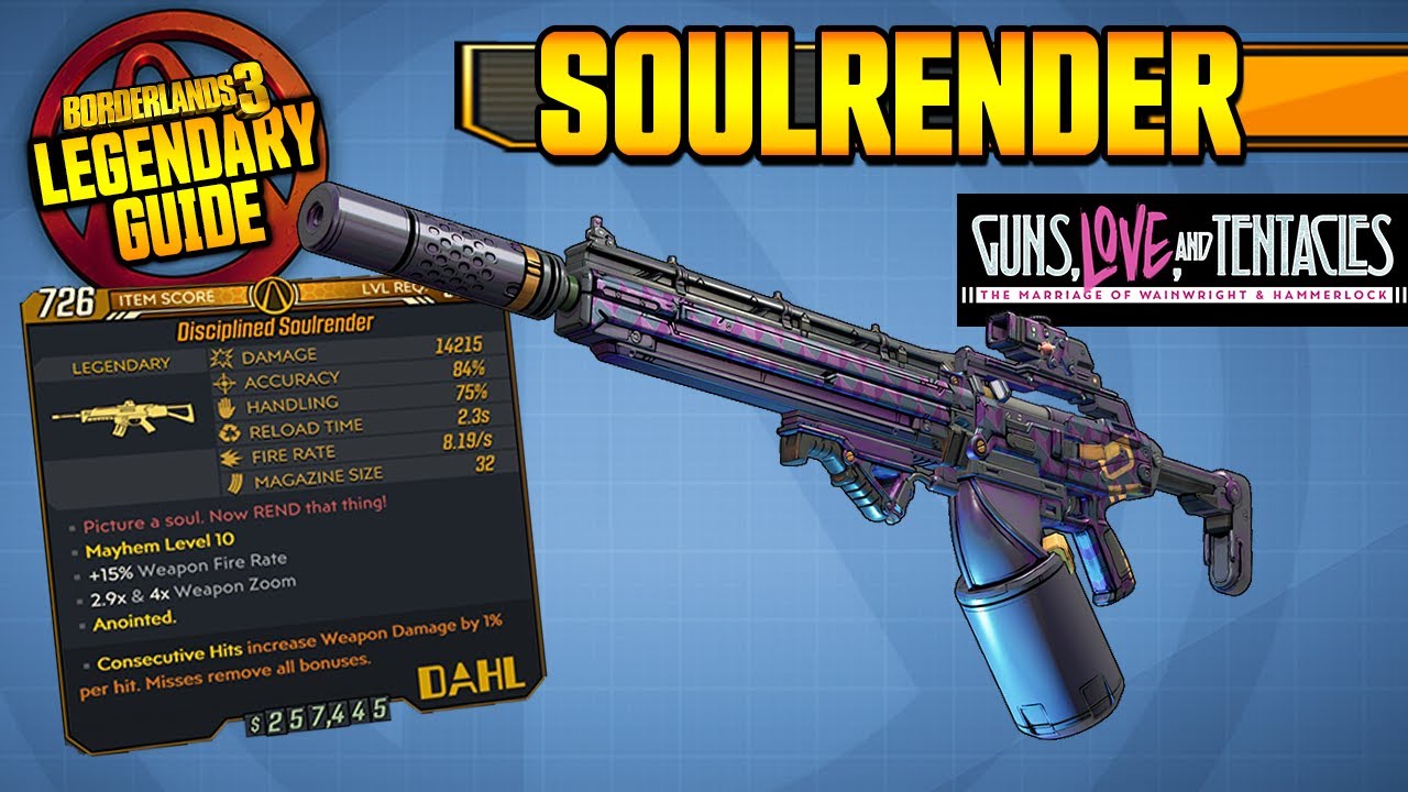 Borderlands 3 | SOULRENDER - Legendary Weapons Guide!!! Guns, Love & Tentacles DLC