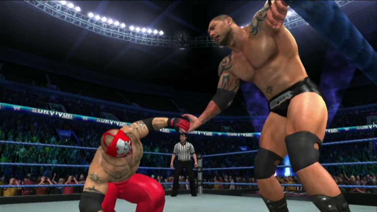 WWE Smackdown vs Raw 2011 - PS3 Gameplay  - Batista vs Rey Mysterio