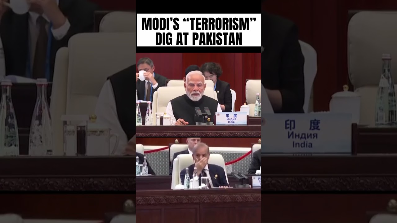 В присутствии Шарифа Моди колко высказался о Пакистане на саммите ШОС #modi #pakistan #terrorism ...