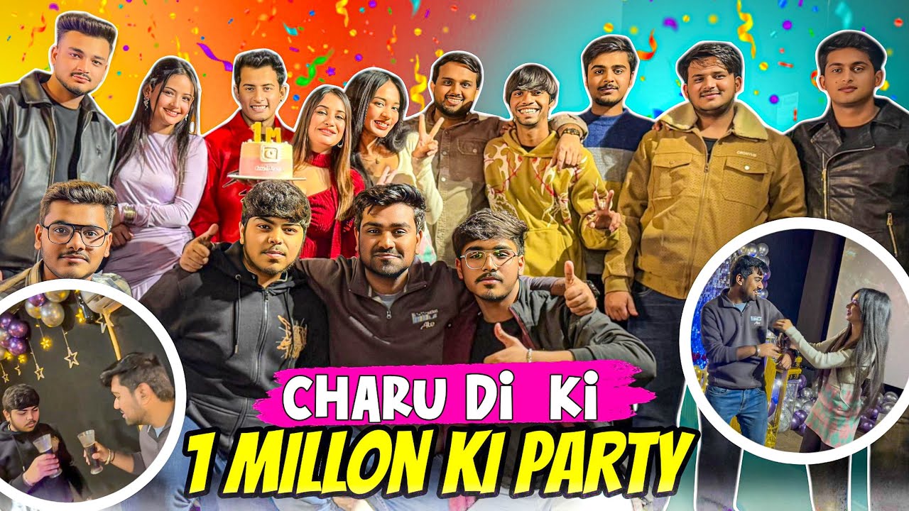 Charu ke 1m ki party 🎉 #youtube #youtubevideos #youtubeshorts #youtubeindia #comedy 