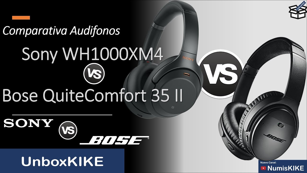Comparativa Audifonos Bose QuietComfort 35 ii vs Sony WH1000XM4