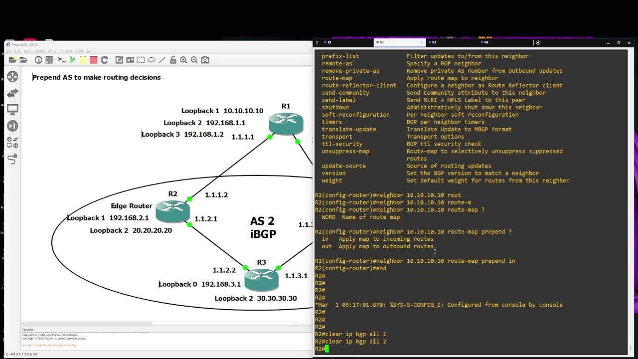 Lab8 BGP Use AS prepend for routing decisions