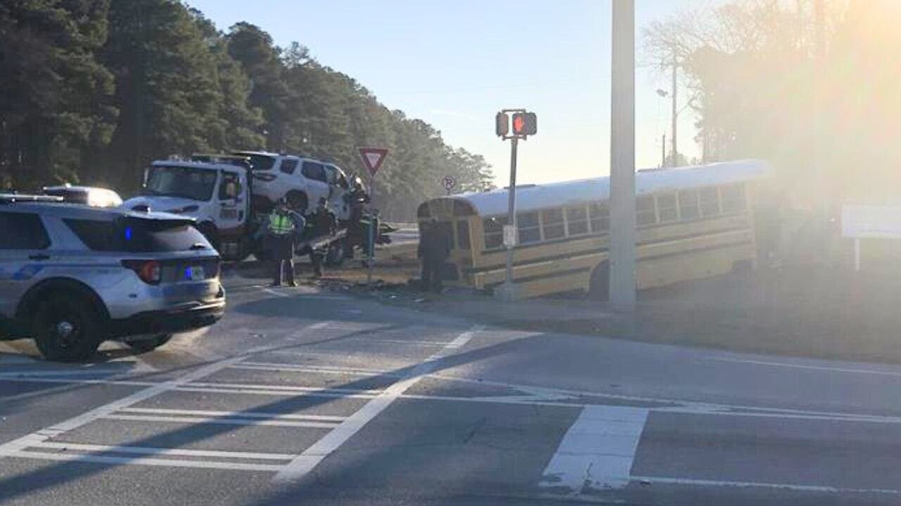 No students injured in crash involving school bus on Columbia Road