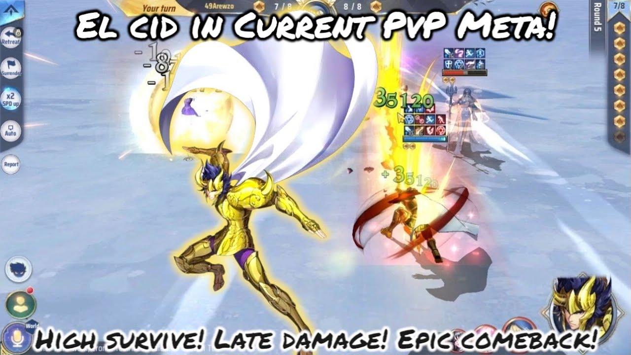 Saint Seiya: Awakening (KOTZ) - El Cid in Current PvP Meta! High Survive Late Damage Epic Comeback!