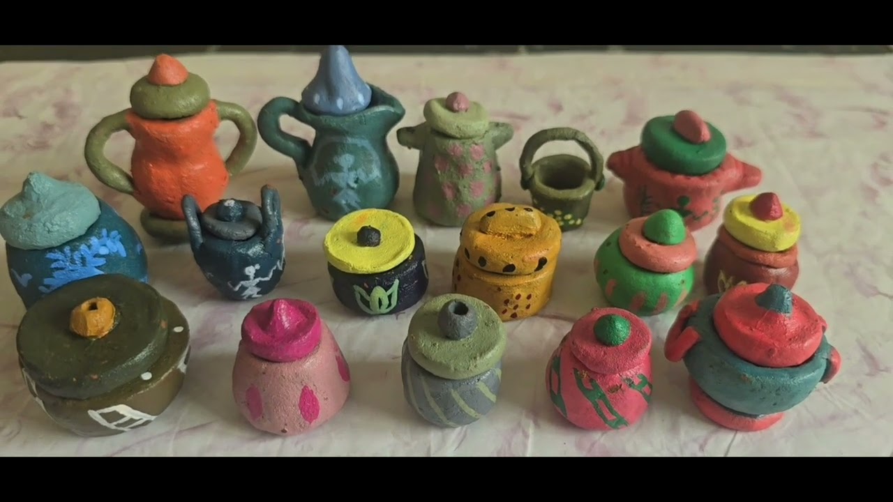 All my handmade clay mini pots