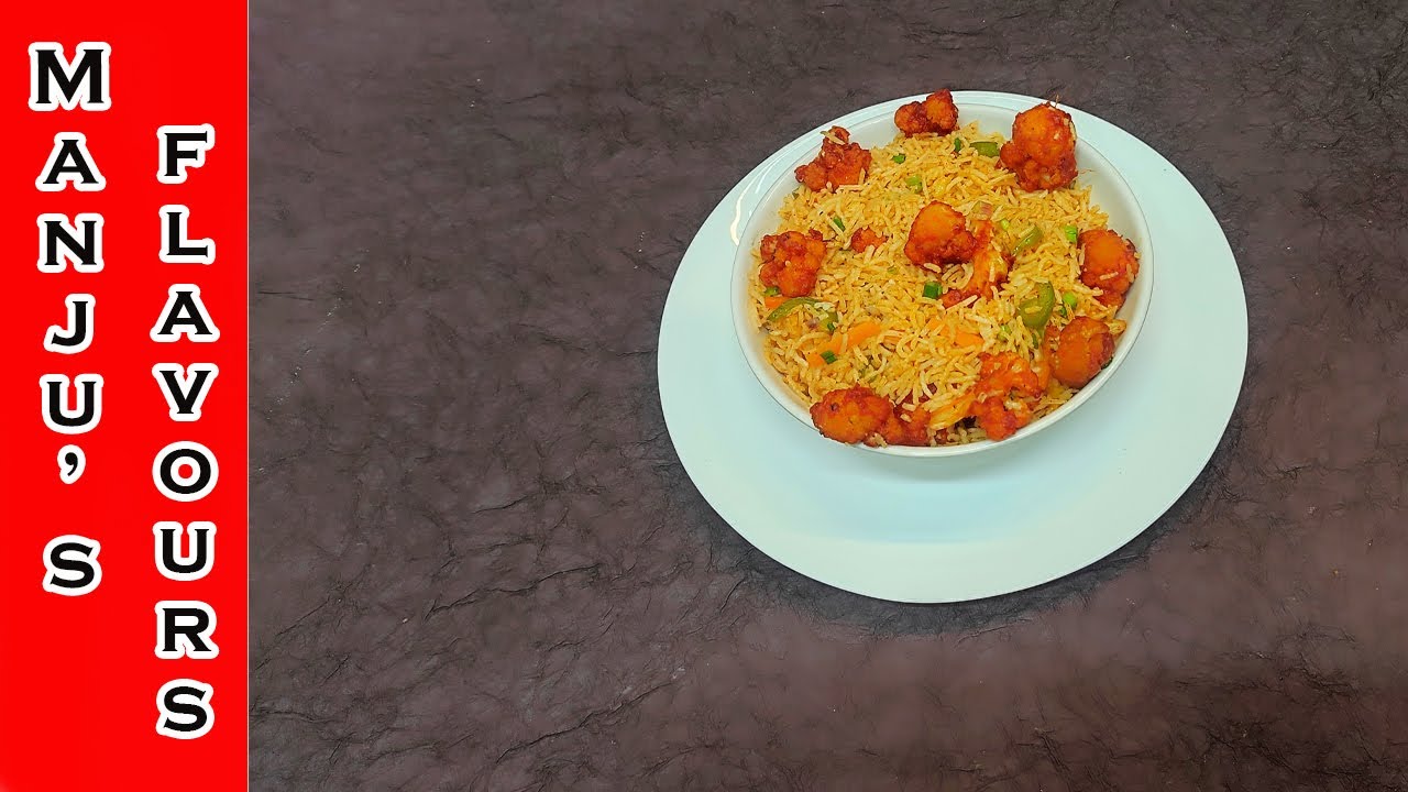 Cauliflower 65 Fried Rice Recipe | Cauliflower 65 Fried Rice Recipe By Manju's Flavours
