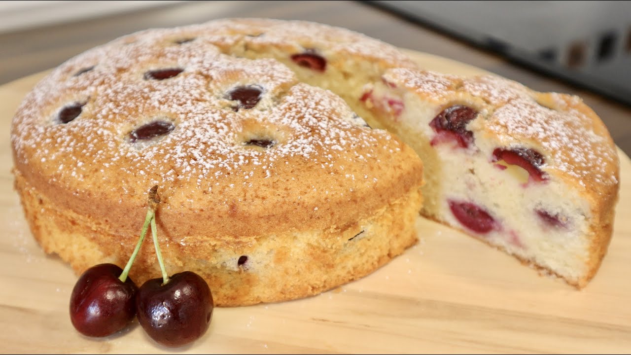TARTA O PASTEL DE CEREZAS 🍒  MUY FÁCIL Y DELICIOSA