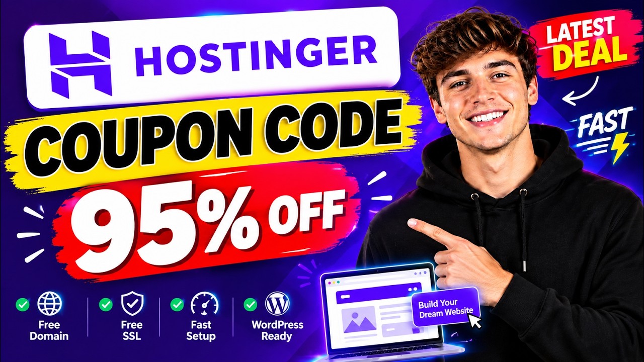 Промокод Hostinger 2026 | Скидка до 95% + бесплатный домен (актуальное предложение)