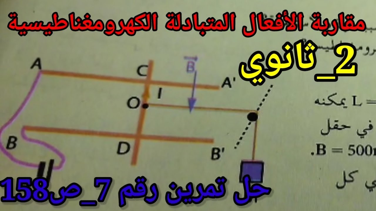 مقاربة الأفعال المتبادلة الكهرومغناطيسية حل تمرين رقم 7-ص158 من الكتاب المدرسي _2ثانوي
