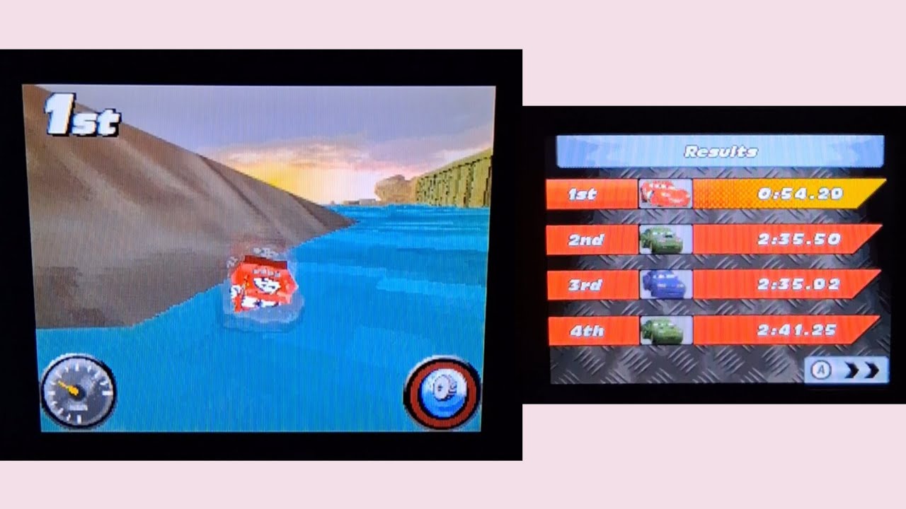 Cars Race-O-Rama DS - 0:54.29 Santa Carburera 1 (With Shortcuts)