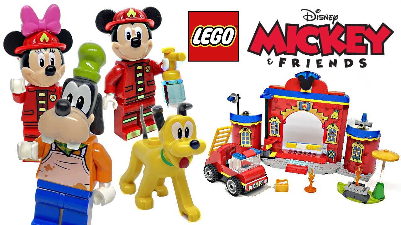 LEGO Mickey & Friends Fire Station review! LEGO PLUTO AND GOOFY!
