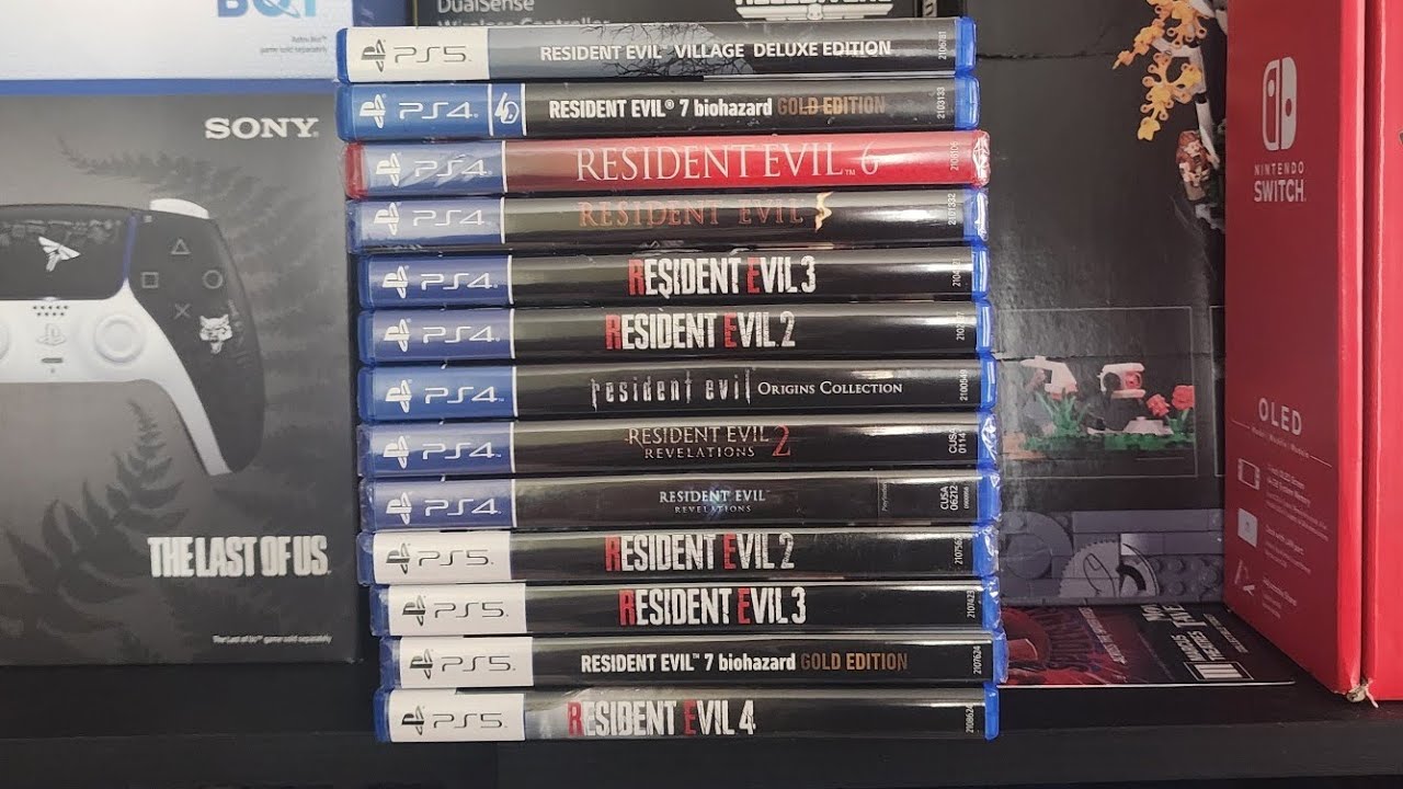 Все игры серии Resident Evil из моей коллекции и порядок, в котором я в них играл.