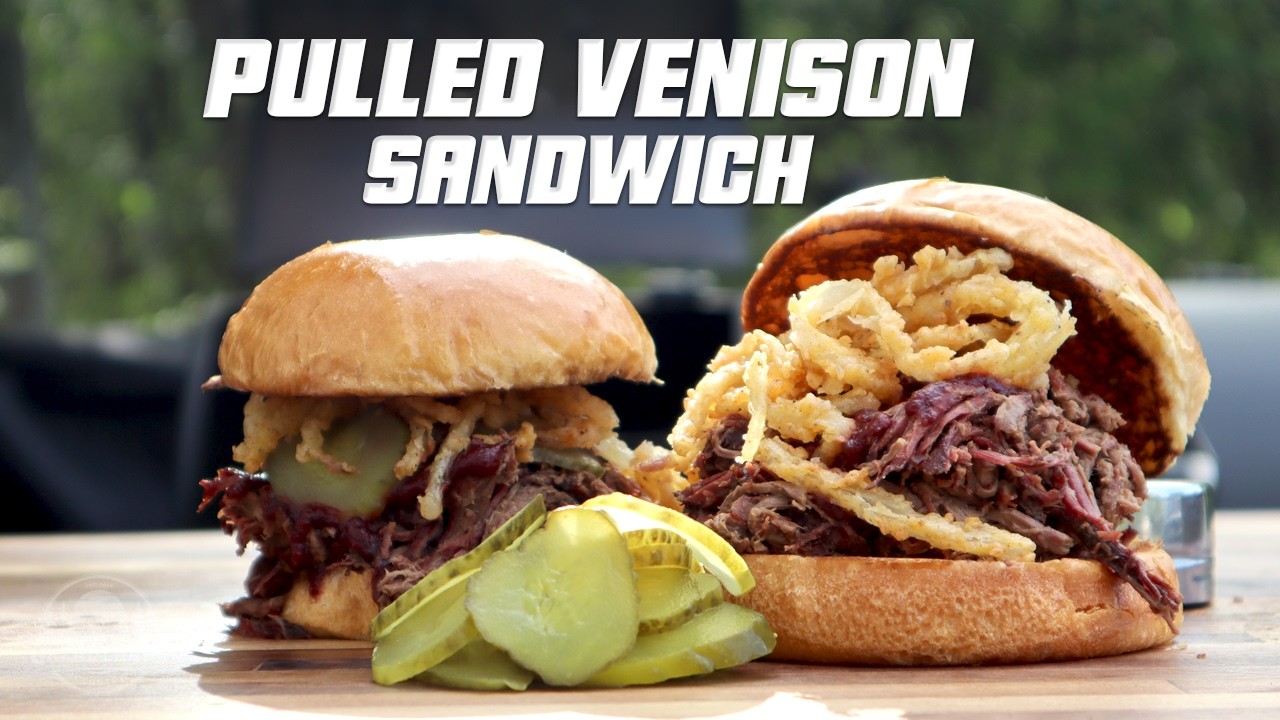 Pulled Venison Sandwich - Smoking Deer Roast on the Offset Smoker