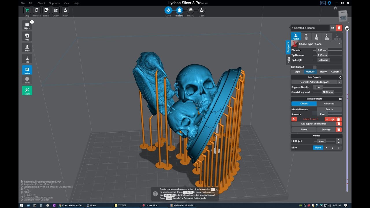 3D resin printing support guide:  Changes to my workflow in Lychee that improved my print success.