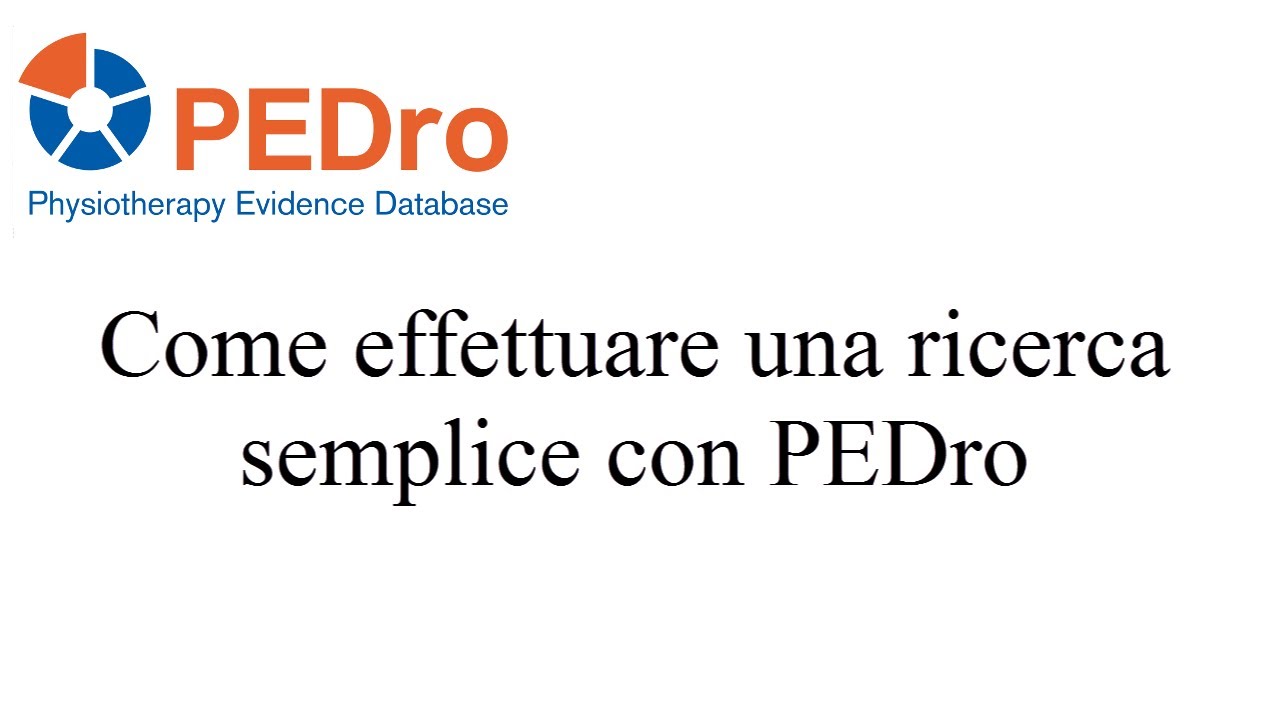 PEDro simple search - Italiano
