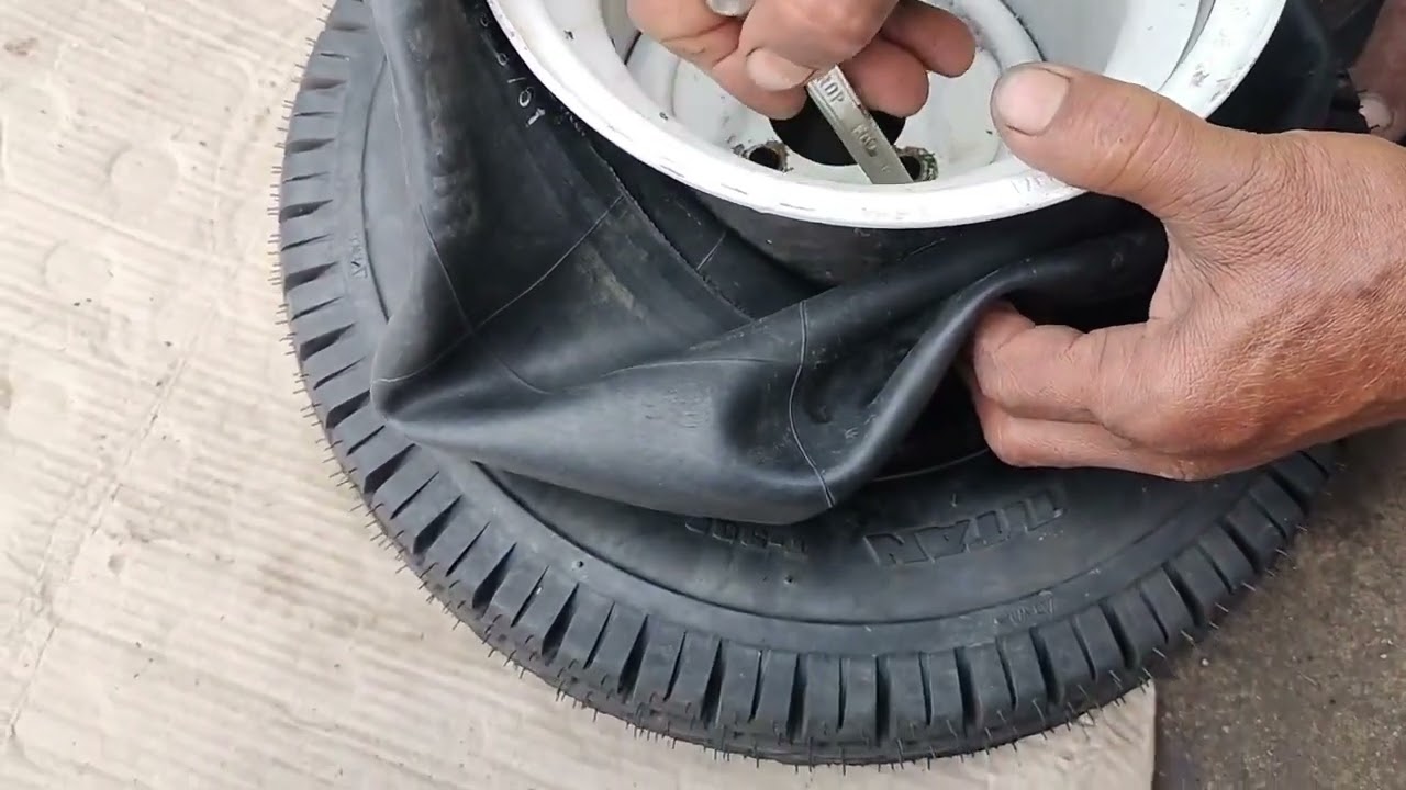 HOW TO MAKE TUBELESS INTERIOR TVS CUSTOMIZE STRETCHED RIM/TIRE 3 WHEELER 400-8- / 8-8