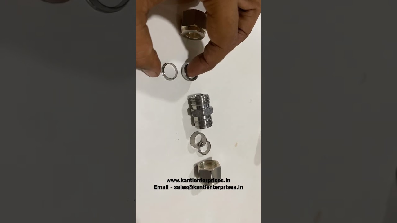 Stainless steel Equal Union | SS 316 Double ferrule Fittings | Straight Union 1/2&rdquo; OD |