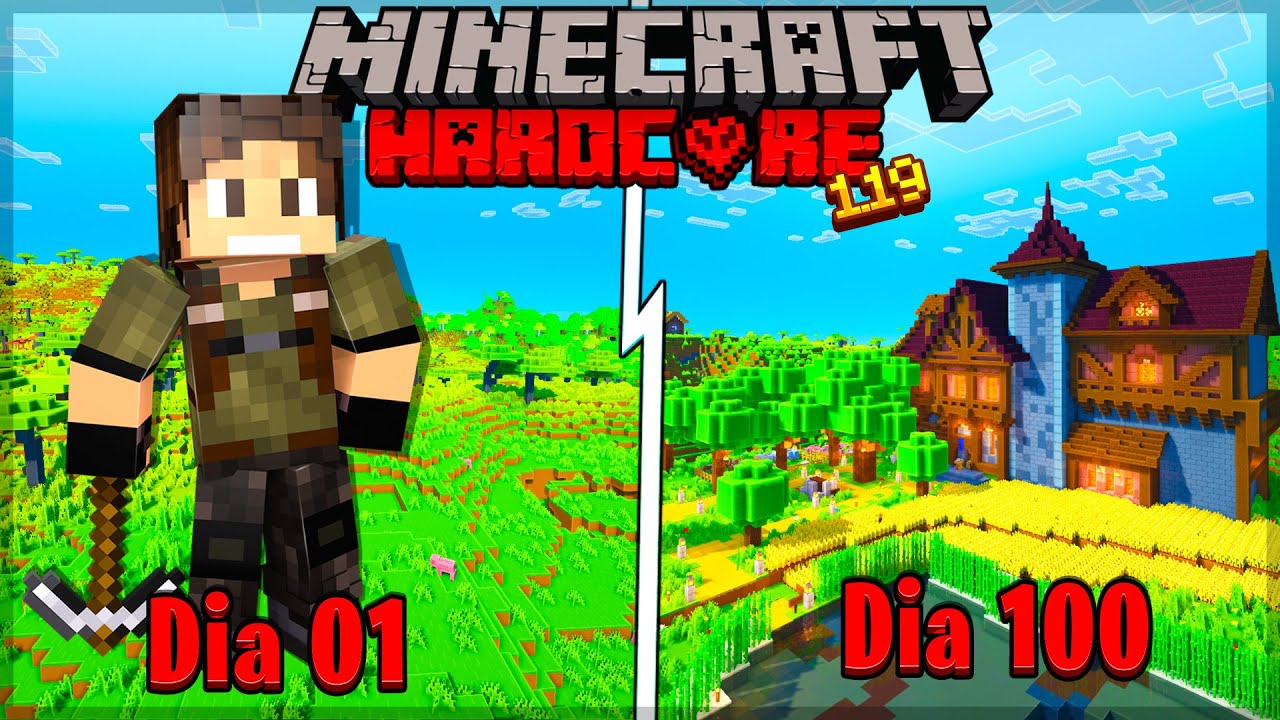 SOBREVIVI 100 DIAS NO MINECRAFT HARDCORE 1.19 - O Filme