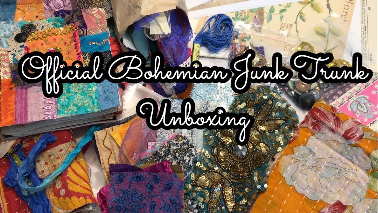Official Bohemian Junk Trunk UNBOXING / Junk journal kits, fabric packs & more